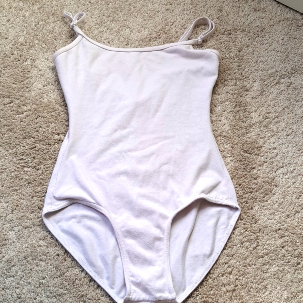 Theatricals White cotton camisole leotard size medium